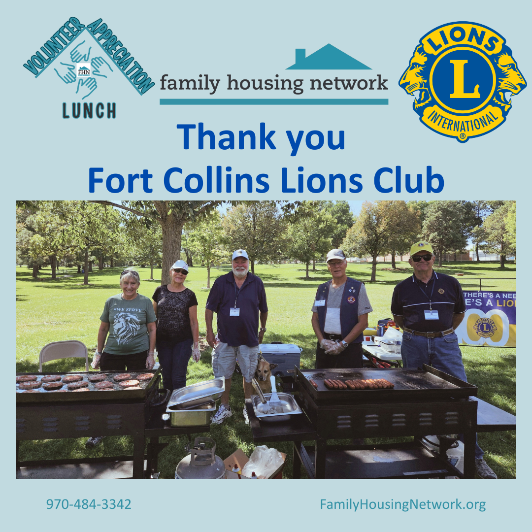 Fort Collins Lions Club volunteering for Family Housing Network